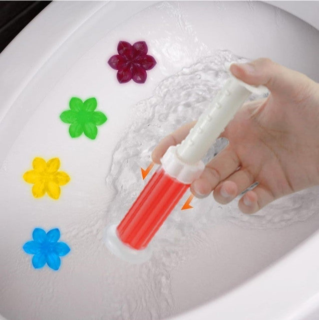 Generic Toilet Freshner And Cleaner Flower Gel (Multicolor)