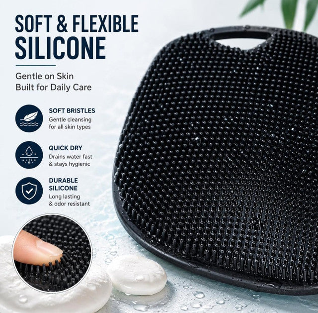 Generic Silicone Body Scrubber Bath Brush (Black)