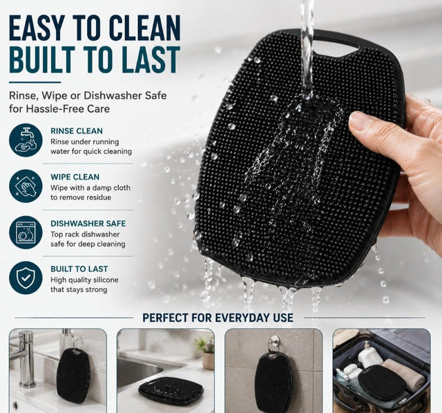 Generic Silicone Body Scrubber Bath Brush (Black)