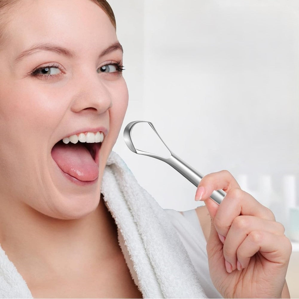 Generic Pack of 2 Stainless Steel Tongue Scraper (Silver)