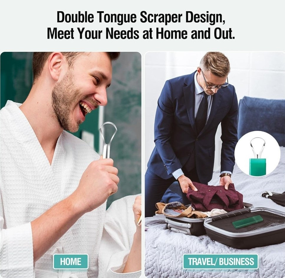 Generic Pack of 2 Stainless Steel Tongue Scraper (Silver)