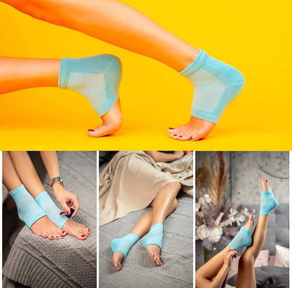 Generic Half Gel Cotton Heel Socks (Blue)