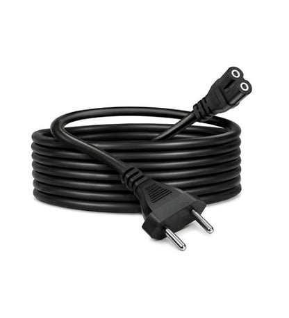 Generic 2Pin Universal AC Power Cord Wire 2.3m (7.5 ft) Compatible with LED TV, Printer, Laptop, PC, Camera (Black)