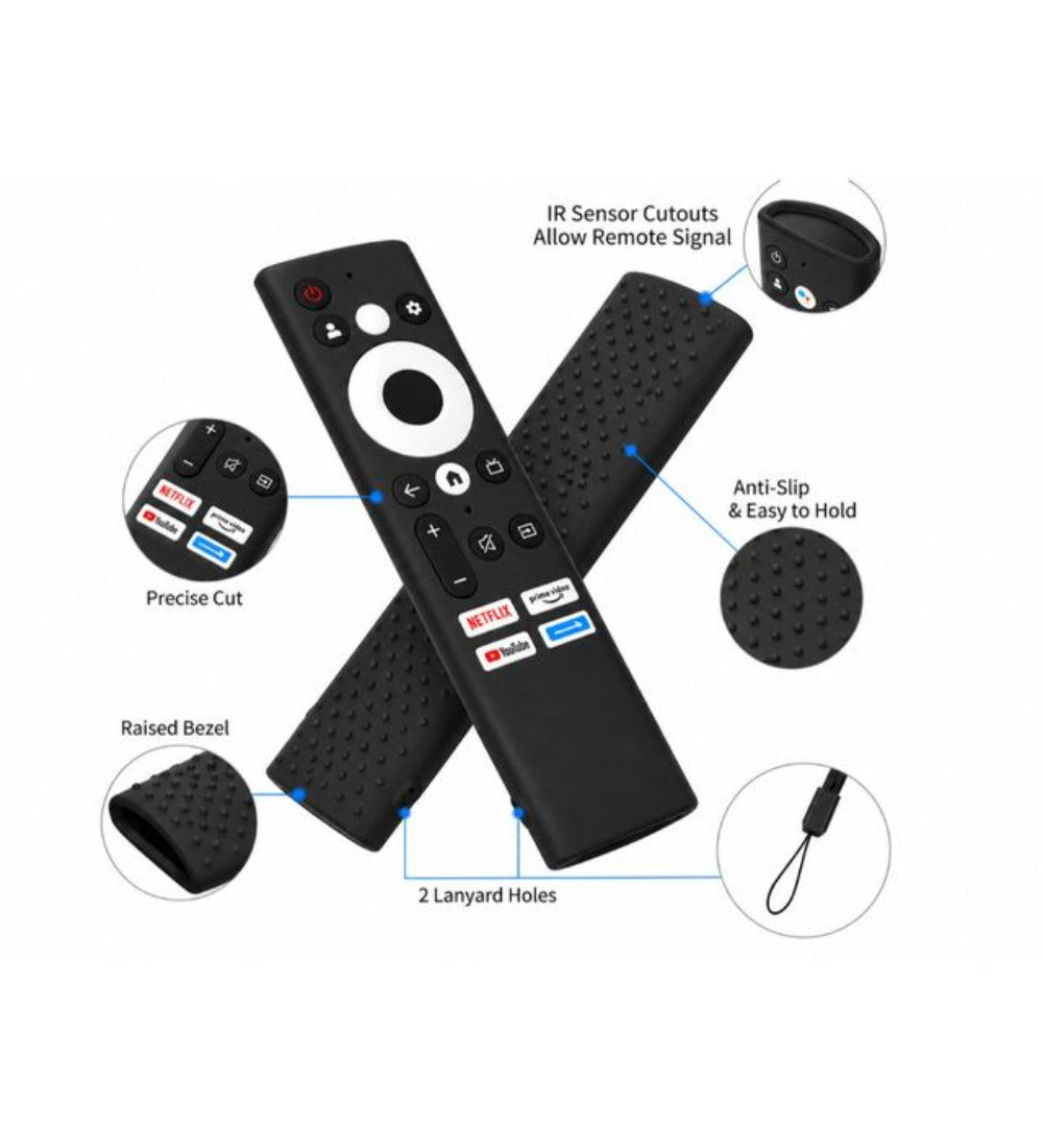 Generic Silicone Protective Cover for Lloyd Smart TV Remote � Soft Silicone Case Only (Black)