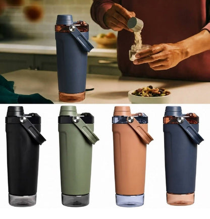 Generic Stainless Steel Gym Water Bottle with Carry Strap (Multicolor)