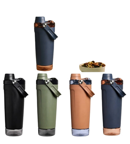 Generic Stainless Steel Gym Water Bottle with Carry Strap (Multicolor)