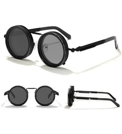 Generic Metal Adjustable Tint Sunglasses (Black)