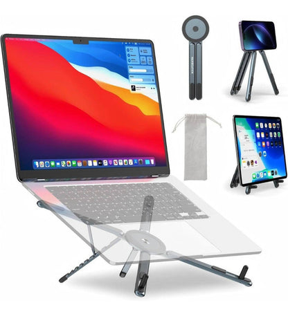 Generic Aluminium Laptop Stand (Grey-Black)