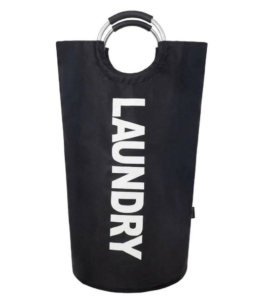 Generic Polyester 90 L Laundry Basket for Clothes Storage Bag (Black)
