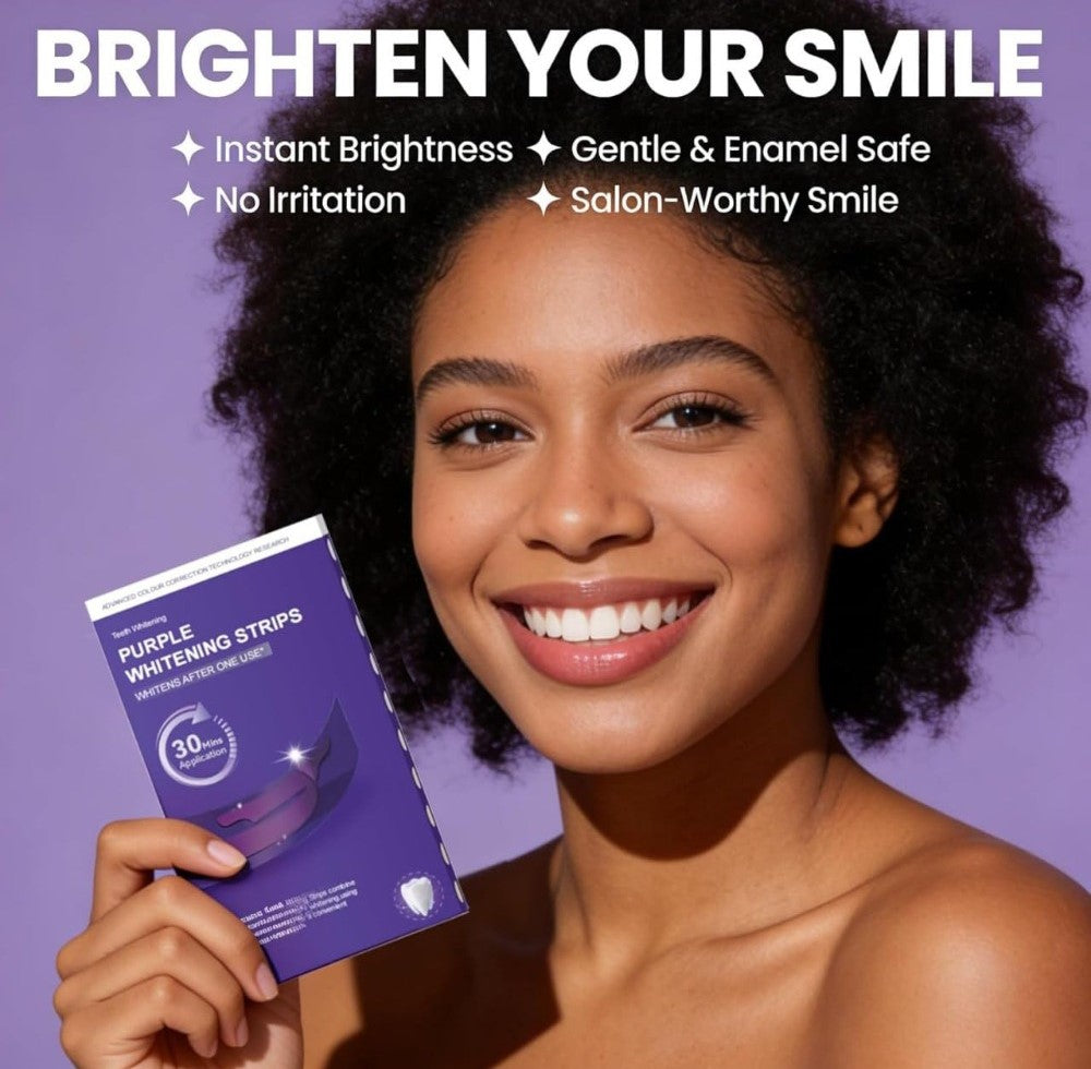 Generic Fluoride Free Teeth Whitening Strips 7 Pieces Set (Purple)