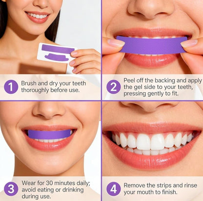 Generic Fluoride Free Teeth Whitening Strips 7 Pieces Set (Purple)
