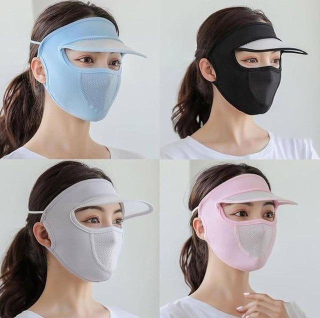 Generic Elastic Women Cap With Mask (Multicolor)
