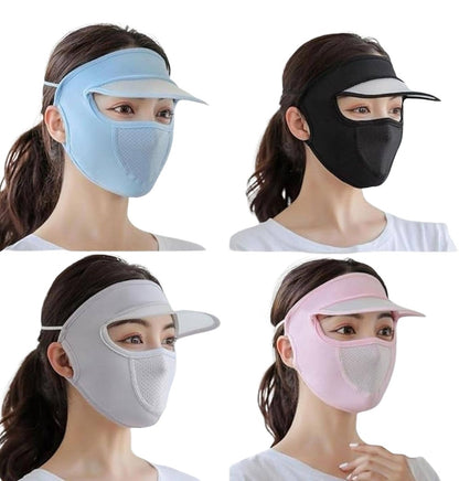 Generic Elastic Women Cap With Mask (Multicolor)
