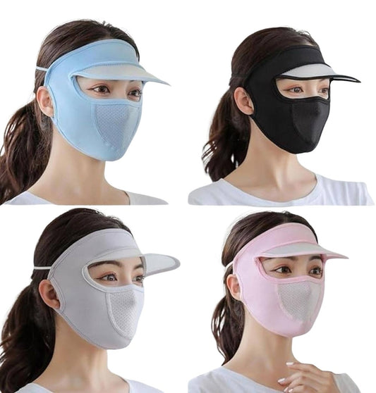 Generic Elastic Women Cap With Mask (Multicolor)