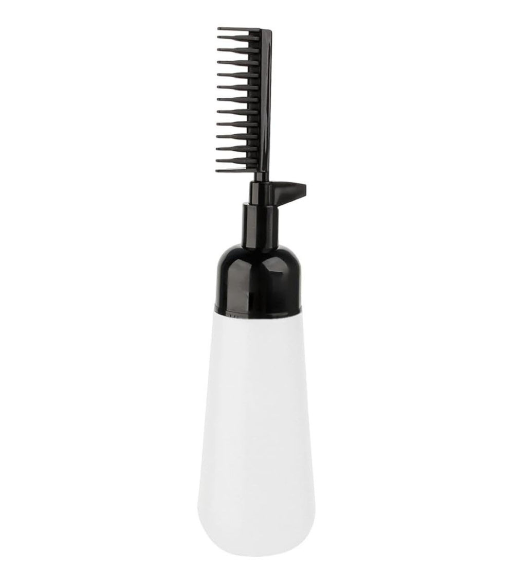 Generic Plastic Root Comb Hair Dye Applicator Bottle (Black)