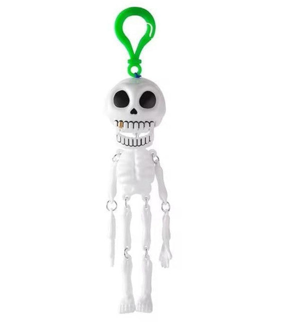 Generic Plastic Skeleton Keychain (White-Green)