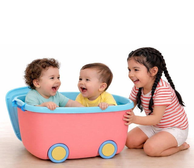 Generic Plastic 45 L Rolling Toy Storage Box� (Multicolor)
