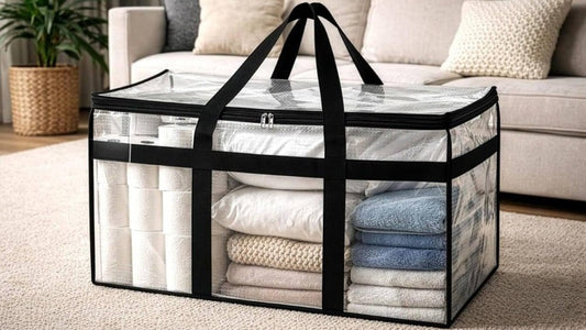 Generic Acrylic Transparent Storage Bag with Zip & Handle (Transparent)