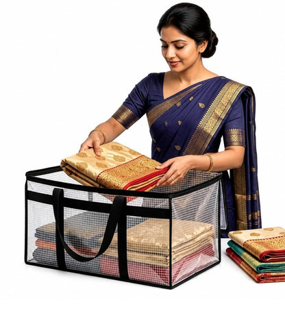 Generic Acrylic Transparent Storage Bag with Zip & Handle (Transparent)