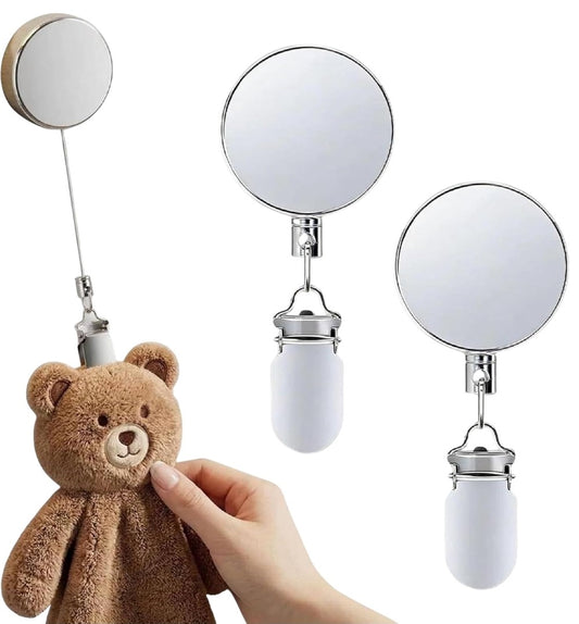 Generic Stainless Steel Retractable Dish Towel Holder Clips (Silver)