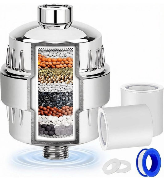 Generic Stainless Steel 15 Stage Filtered Shower Head (Silver)