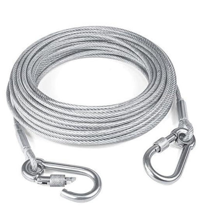 Generic Stainless Steel Clothes Drying Rope With Hooks 10 Meter (Silver)