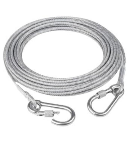 Generic Stainless Steel Clothes Drying Rope With Hooks 10 Meter (Silver)