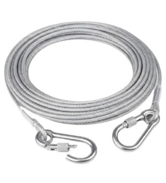 Generic Stainless Steel Clothes Drying Rope With Hooks 10 Meter (Silver)