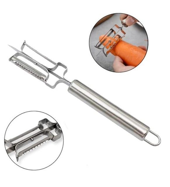 Generic Stainless Steel 3-In-1 Vegetable Peeler (Silver)