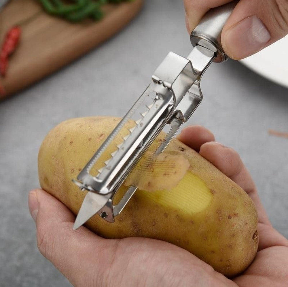 Generic Stainless Steel 3-In-1 Vegetable Peeler (Silver)