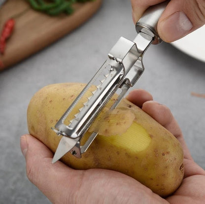 Generic Stainless Steel 3-In-1 Vegetable Peeler (Silver)