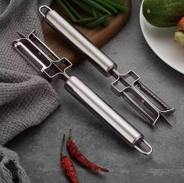 Generic Stainless Steel 3-In-1 Vegetable Peeler (Silver)