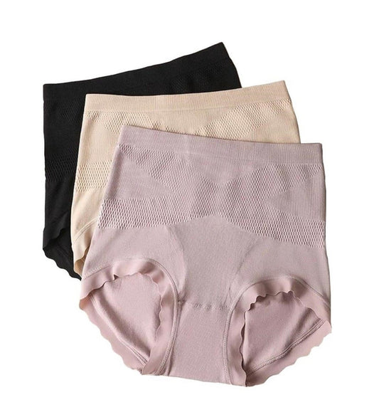 Generic Nylon Women's Seamless High Waist Hipster 105 Panty Free Size (Multicolor)