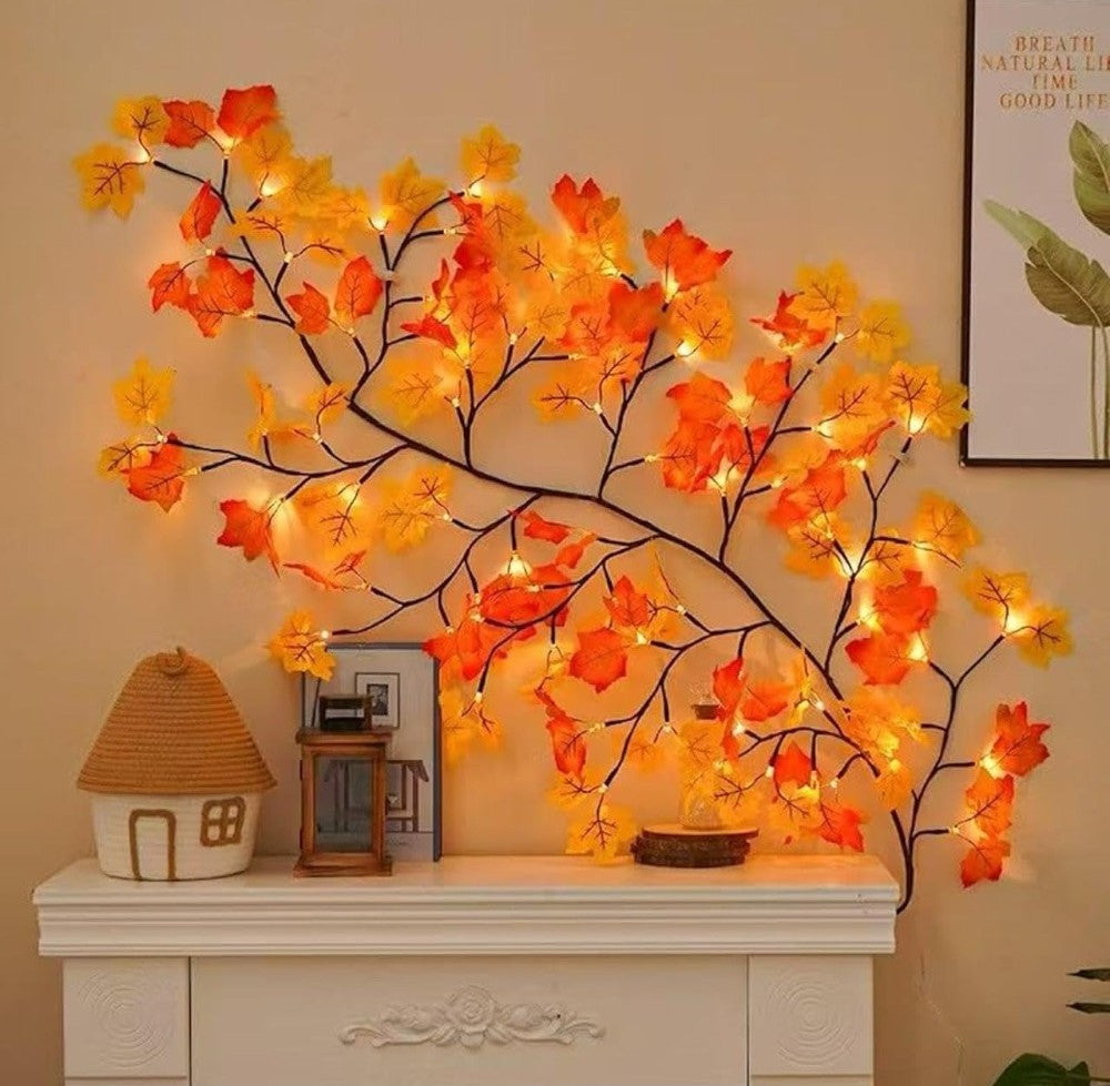 Generic Plastic-Copper Maple Leaf Tree Light (Multicolor)
