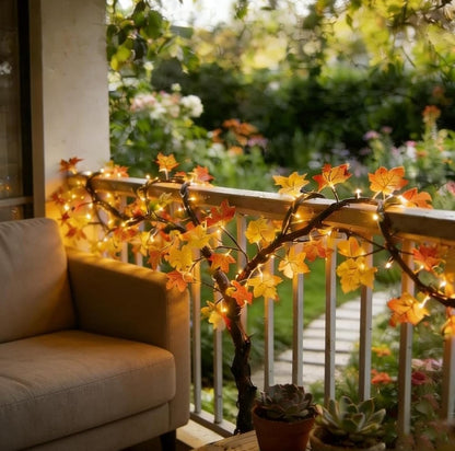 Generic Plastic-Copper Maple Leaf Tree Light (Multicolor)