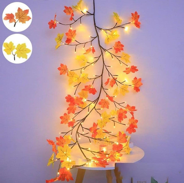 Generic Plastic-Copper Maple Leaf Tree Light (Multicolor)