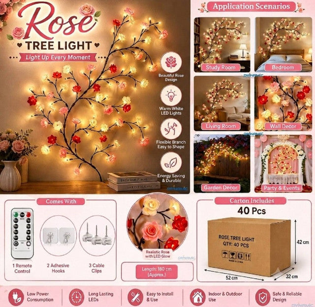 Generic Plastic Rose Tree Light (Multicolor)