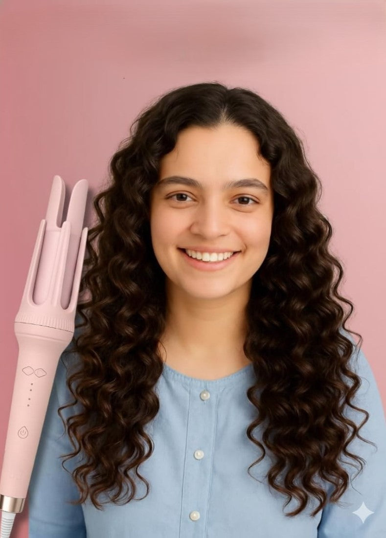 Generic Plastic-Stainless Steel Automatic Hair Curler (Pink)