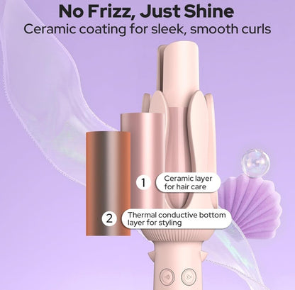 Generic Plastic-Stainless Steel Automatic Hair Curler (Pink)