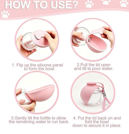 Generic Plastic-Silicone Dog Water Dispenser (Pink)