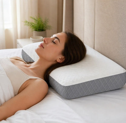 Generic Memory Foam Orthopedic Memory Foam Pillow For Sleeping (White-Grey)