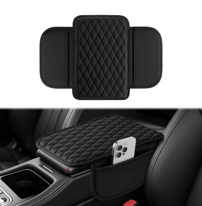 Generic Leather Car Armrest Cushion Cover (Black)