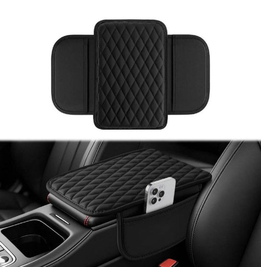 Generic Leather Car Armrest Cushion Cover (Black)