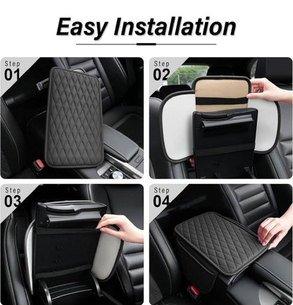 Generic Leather Car Armrest Cushion Cover (Black)