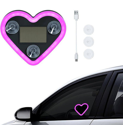 Generic Plastic Heart Shape Car Light (Pink)