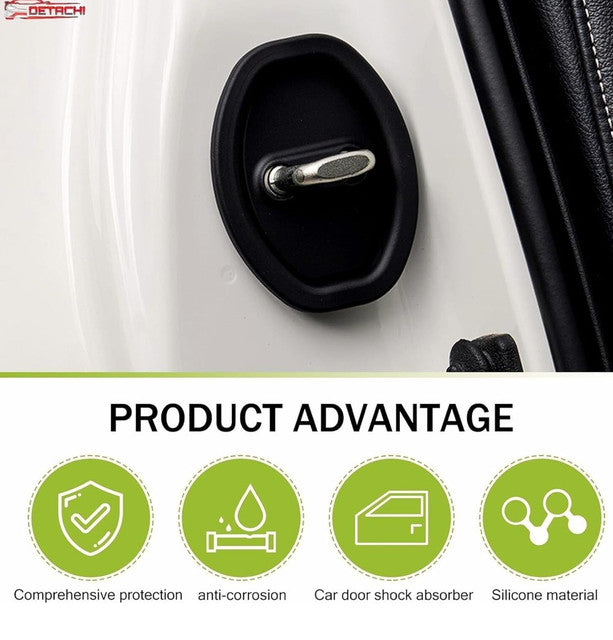 Generic Pack of 2Silicone Car Door Lock Protector Cover - 4 Pieces Set (Black)