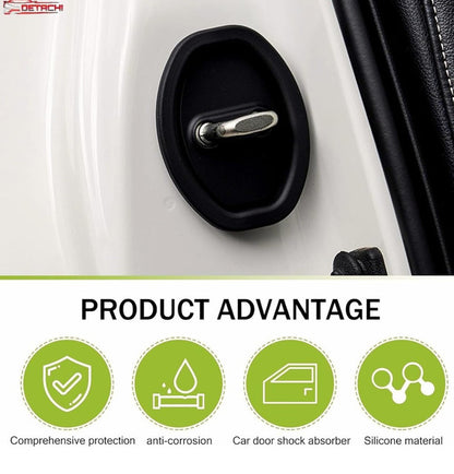 Generic Pack of 2Silicone Car Door Lock Protector Cover - 4 Pieces Set (Black)