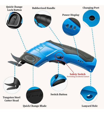 Generic Plastic Cordless Electric Scissor (Blue-Black)