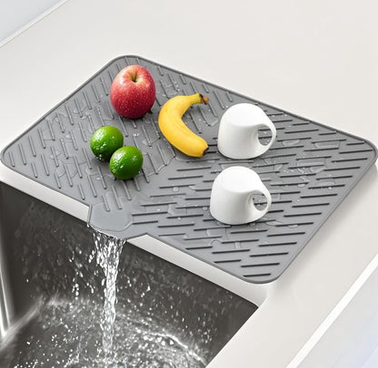 Generic Silicone Dish Drying Mat Size 14*12 Inch (Grey)