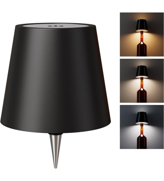 Generic Plastic Wireless Wine Bottle Lamp (Black)